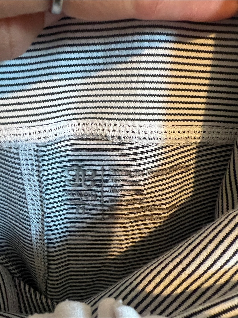 High-Waist Gray Striped Capris - Picture 2 of 3